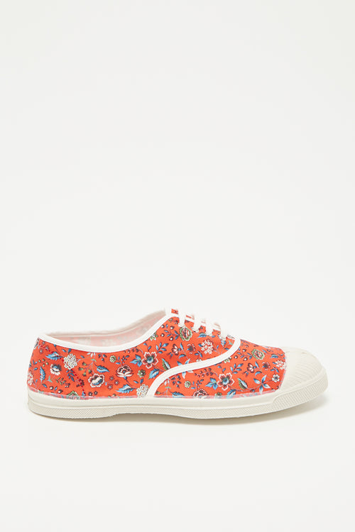 Bensimon - Tennis Shoes Lacet Fleurs Rouges - Femme