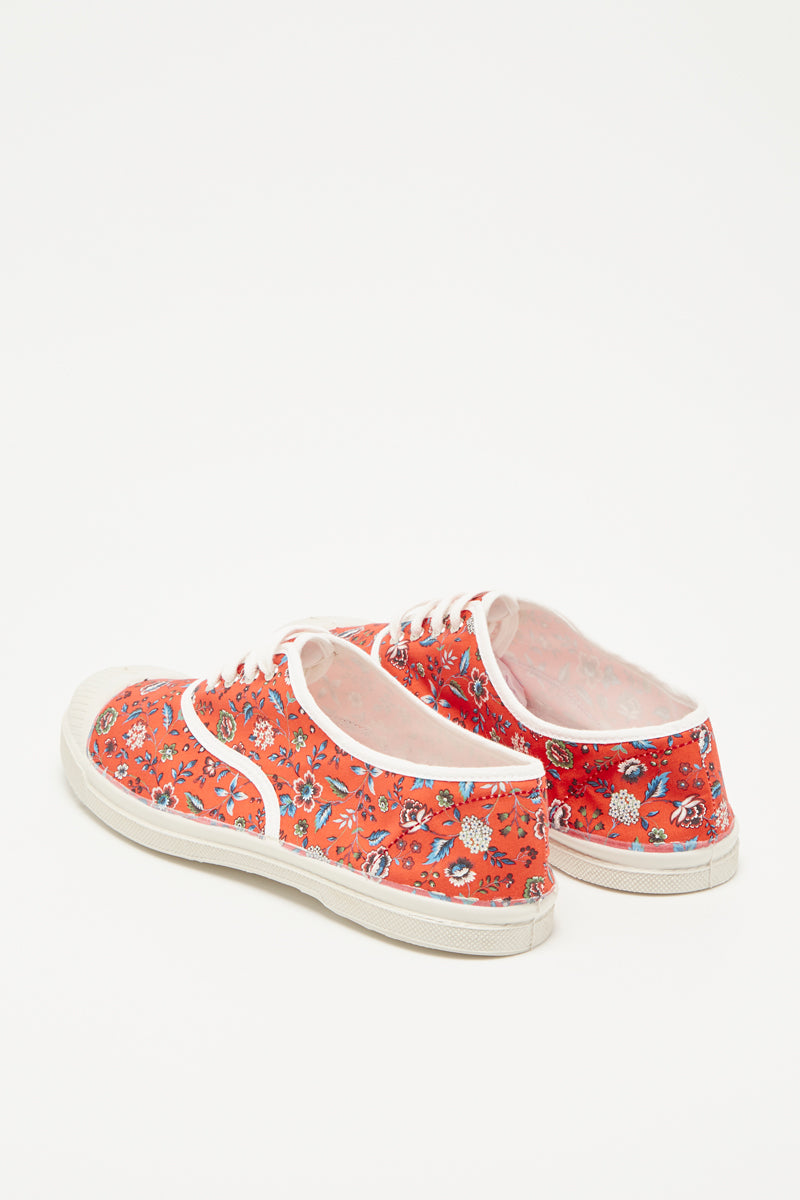 Bensimon - Tennis Shoes Lacet Fleurs Rouges - Femme