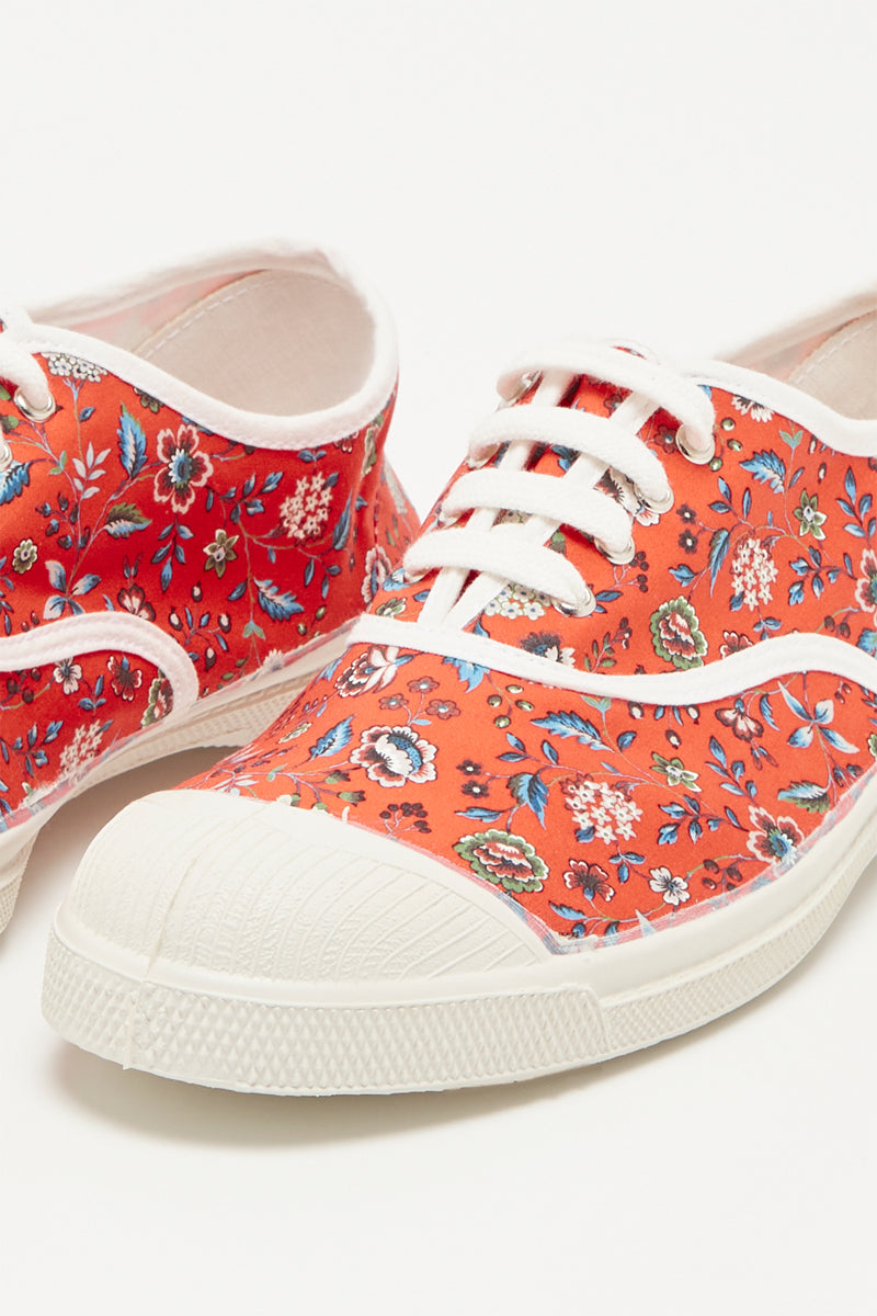 Bensimon - Tennis Shoes Lacet Fleurs Rouges - Femme