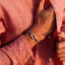 Bracelet Livarde - Damier Bleu Marine Et Blanc