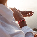 Bracelet Tangon - Damier Orange Et Blanc