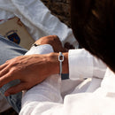 Bracelet Vergue - Damier Bleu Ciel Et Beige