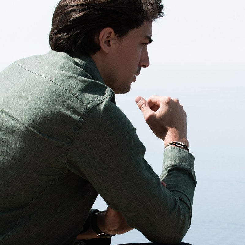 Bracelet Hunier - Damier Kaki Et Beige