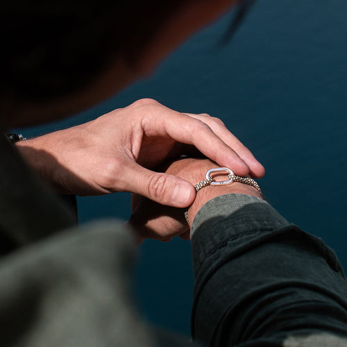 Bracelet Hunier - Damier Kaki Et Beige