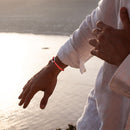 Bracelet Tangon - Damier Orange Et Blanc