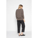 Pull Avec Manches Chauve-Souris Molly Taupe, 100% Cachemire, 2 Fils, Jersey - Femme - Perfect Cashmere - The Bradery