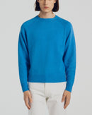 Blue Merino Wool And Cashmere Sweater - Blue - De Fursac - The Bradery