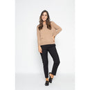 Pull Col Rond Avec Boutons Dans Le Dos Vanessa Camel, 100% Cachemire, 2 Fils, Jersey - Femme - Perfect Cashmere - The Bradery