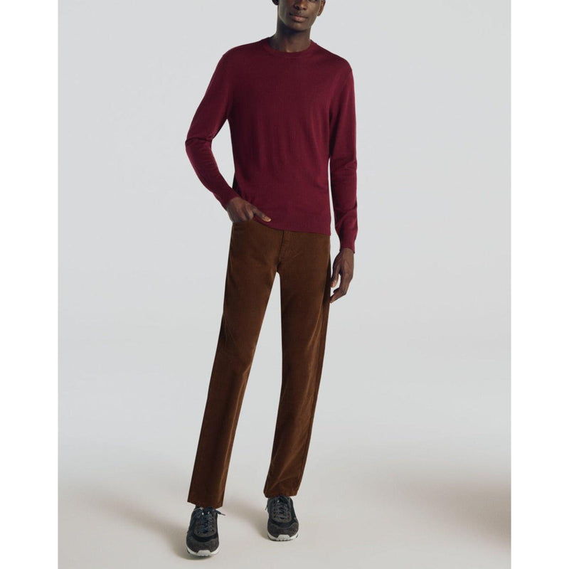 Pull Col Rond Bordeaux En Laine Mérinos - Bordeaux - De Fursac - The Bradery