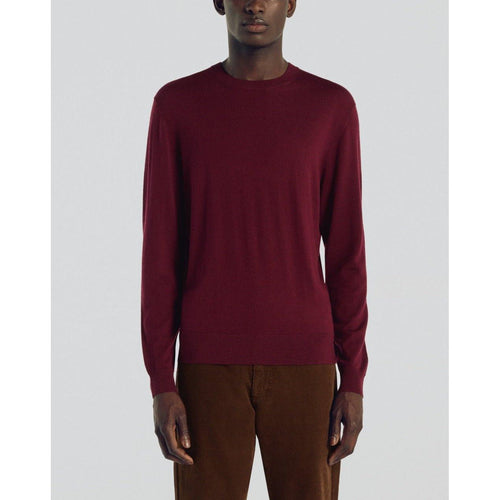 Pull Col Rond Bordeaux En Laine Mérinos - Bordeaux - De Fursac - The Bradery