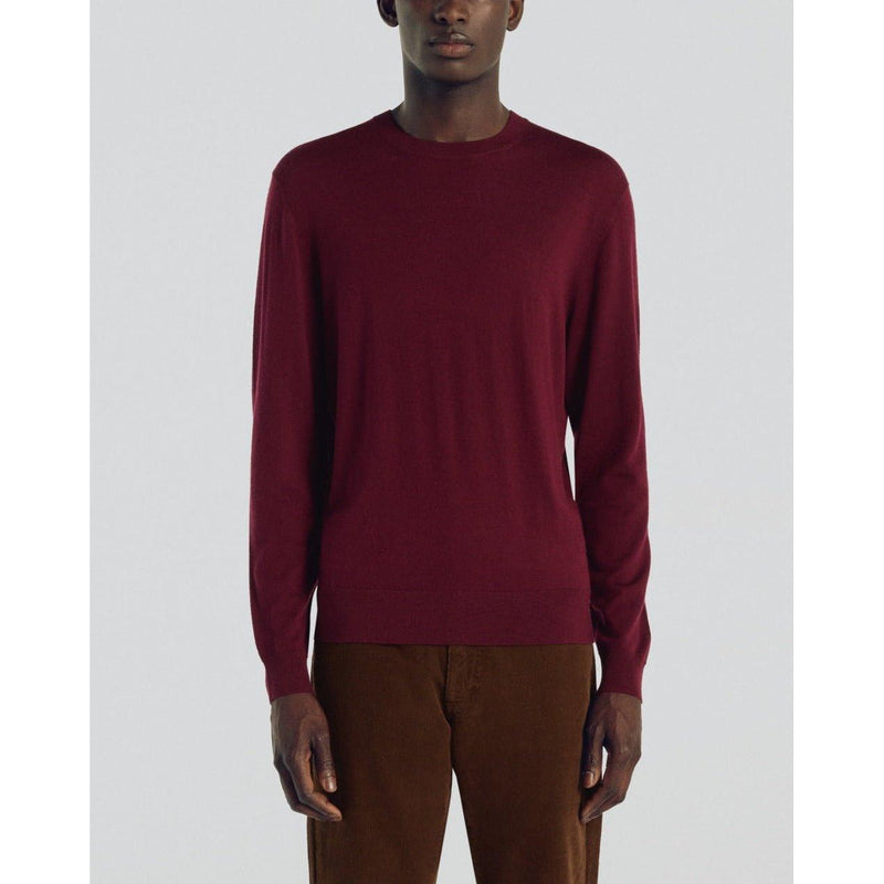 Pull Col Rond Bordeaux En Laine Mérinos - Bordeaux - De Fursac - The Bradery