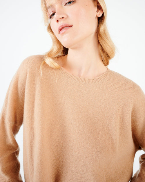 Kaira Crew Neck Sweater - Camel - Woman - Absolut Cashmere - The Bradery
