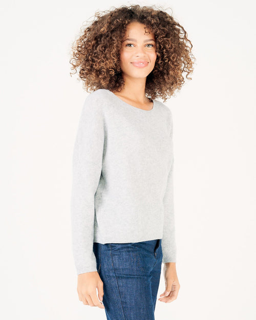 Pull Col Rond Kaira - Gris Chine Clair - Femme - Absolut Cashmere - The Bradery