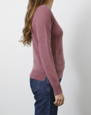 Raglan Crew Neck Sweater ML Slits - Bois De Rose - Not Shy - NotShy* - - The Bradery