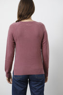 Raglan Crew Neck Sweater ML Slits - Bois De Rose - Not Shy - NotShy* - - The Bradery