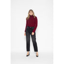 Pull Col Roulé Ashley Burgundy, 100% Cachemire, 2 Fils, Jersey - Femme - Perfect Cashmere - The Bradery