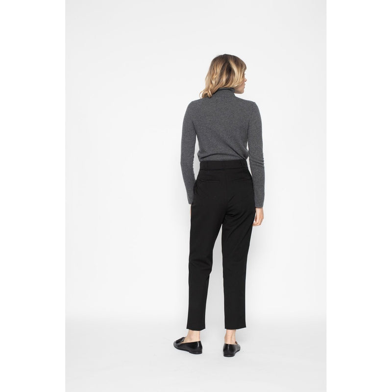 Pull Col Roulé Ashley Gris Sombre, 100% Cachemire, 2 Fils, Jersey - Femme - Perfect Cashmere - The Bradery