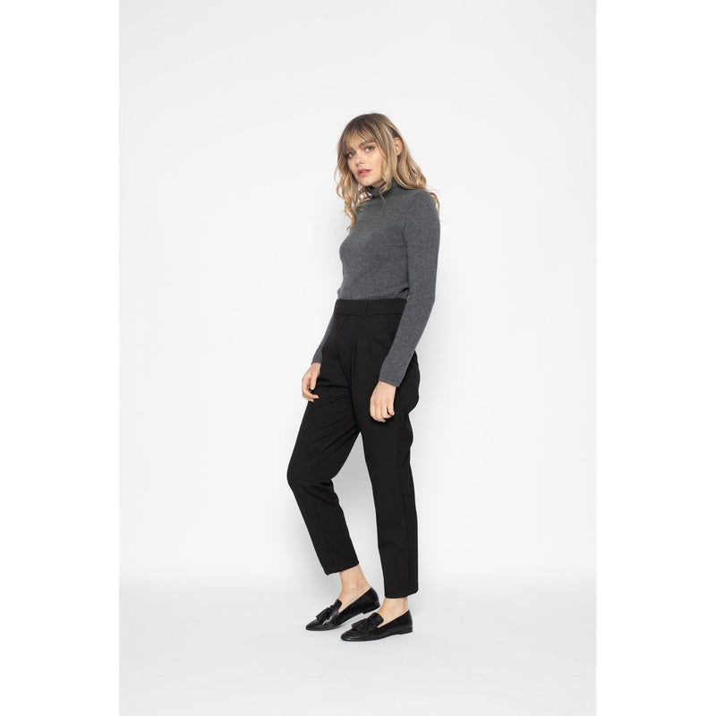 Pull Col Roulé Ashley Gris Sombre, 100% Cachemire, 2 Fils, Jersey - Femme - Perfect Cashmere - The Bradery