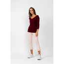 Pull Col V Loose Thais Burgundy, 100% Cachemire, 2 Fils, Jersey - Femme - Perfect Cashmere - Perfect Cashmere* - The Bradery