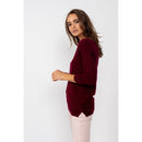 Pull Col V Loose Thais Burgundy, 100% Cachemire, 2 Fils, Jersey - Femme - Perfect Cashmere - Perfect Cashmere* - The Bradery