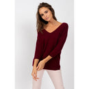 Pull Col V Loose Thais Burgundy, 100% Cachemire, 2 Fils, Jersey - Femme - Perfect Cashmere - Perfect Cashmere* - The Bradery