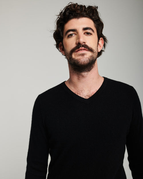 Paul V-Neck Sweater - Black - Man - Absolut Cashmere - The Bradery