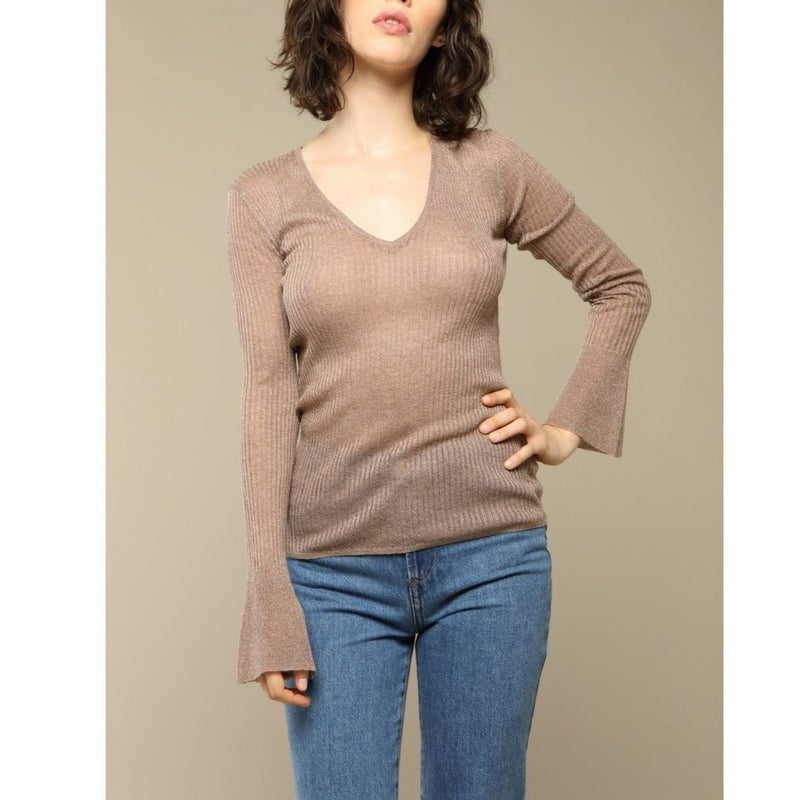 Francoise Sweater - Gold Lurex Knit - Rouje* - The Bradery