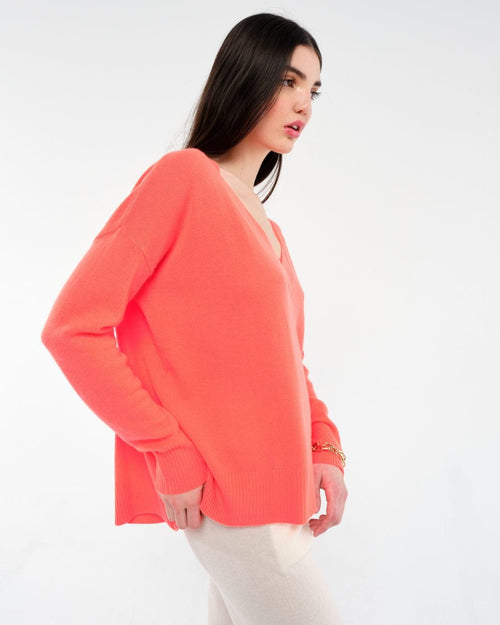 Isoline Sweater - Fluo Coral - Absolut Cashmere - The Bradery