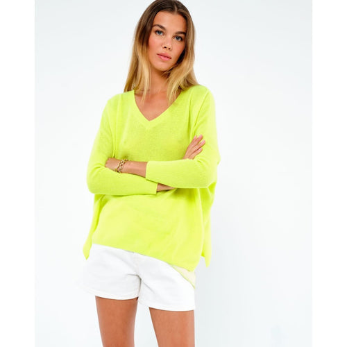 Pull Poncho Camille - Jaune Fluo - Absolut Cashmere - The Bradery