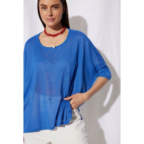 Pull Poncho Recyclé Ela - Bleu - Femme - Not Shy - NotShy* - The Bradery