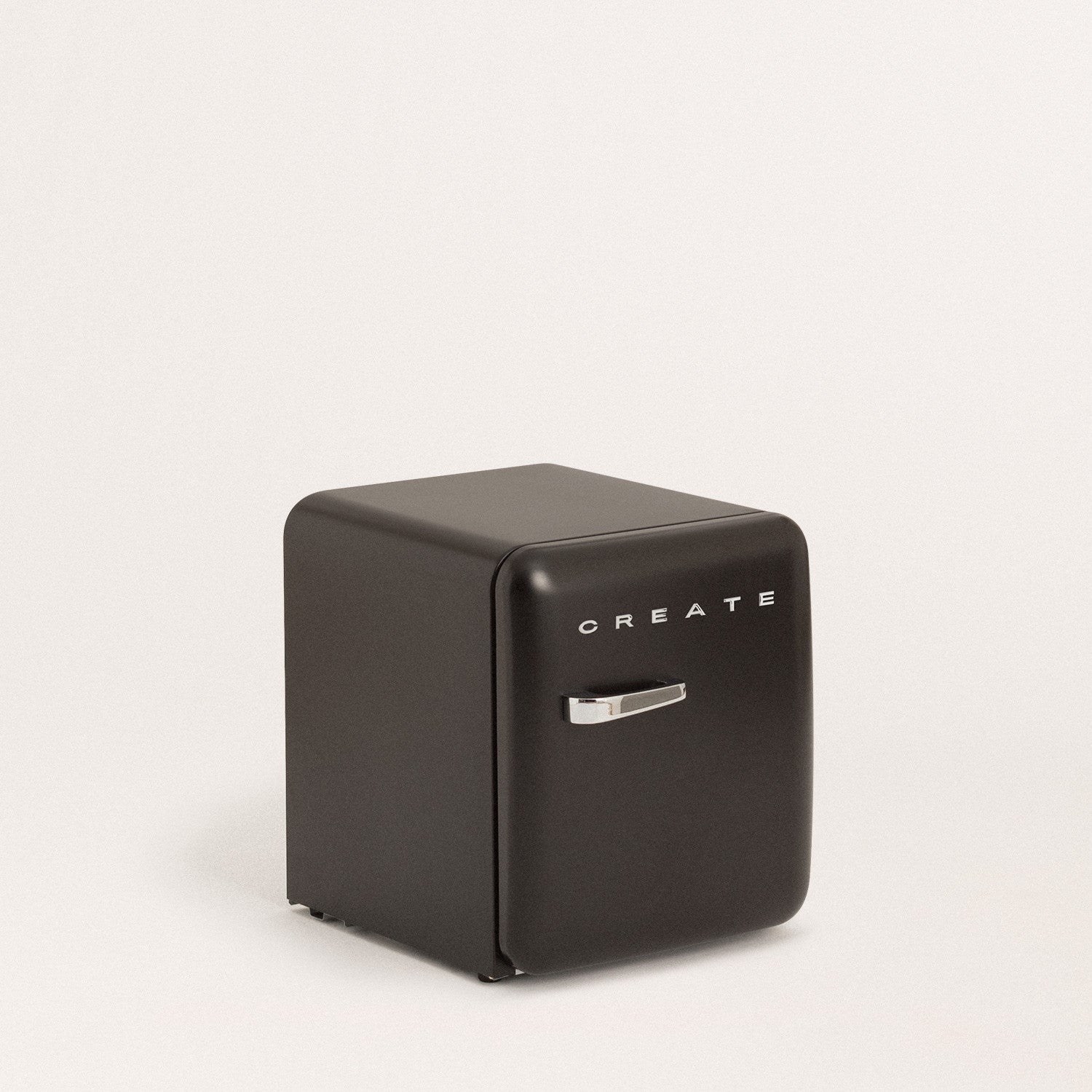 Retro Fridge 48L - Retro Refrigerator - Black with Silver Handles
