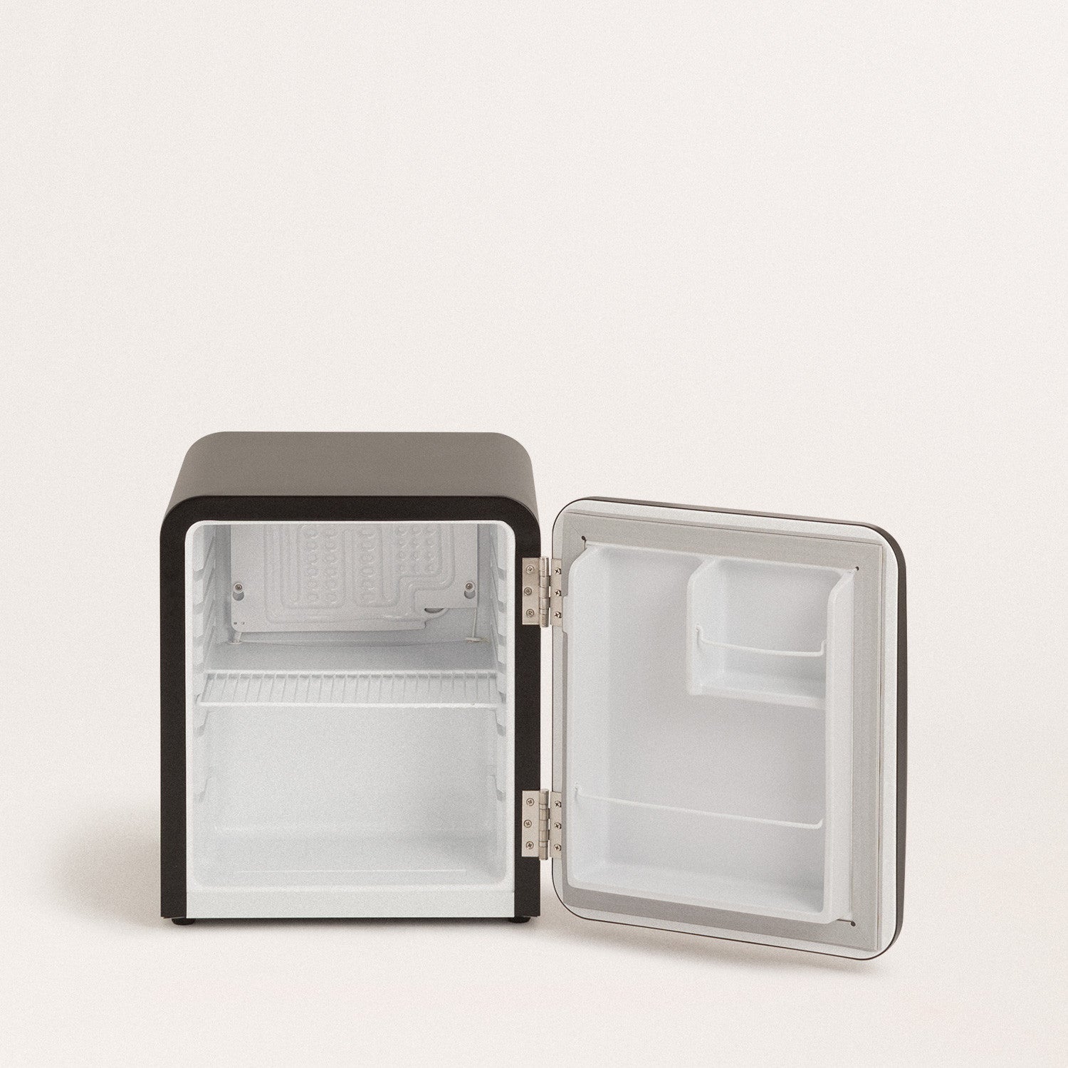 Retro Fridge 48L - Retro Refrigerator - Black with Silver Handles