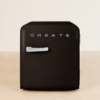 Retro Fridge 48L - Retro Refrigerator - Black with Silver Handles