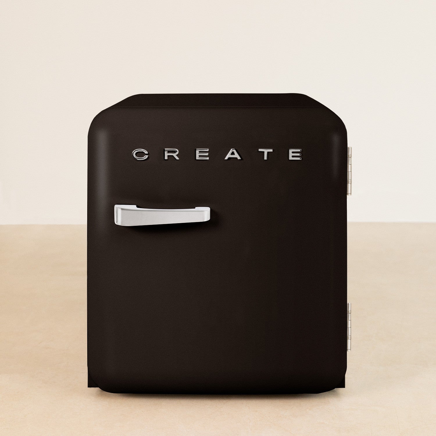 Retro Fridge 48L - Retro Refrigerator - Black with Silver Handles