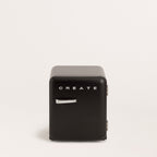 Retro Fridge 48L - Retro Refrigerator - Black with Silver Handles
