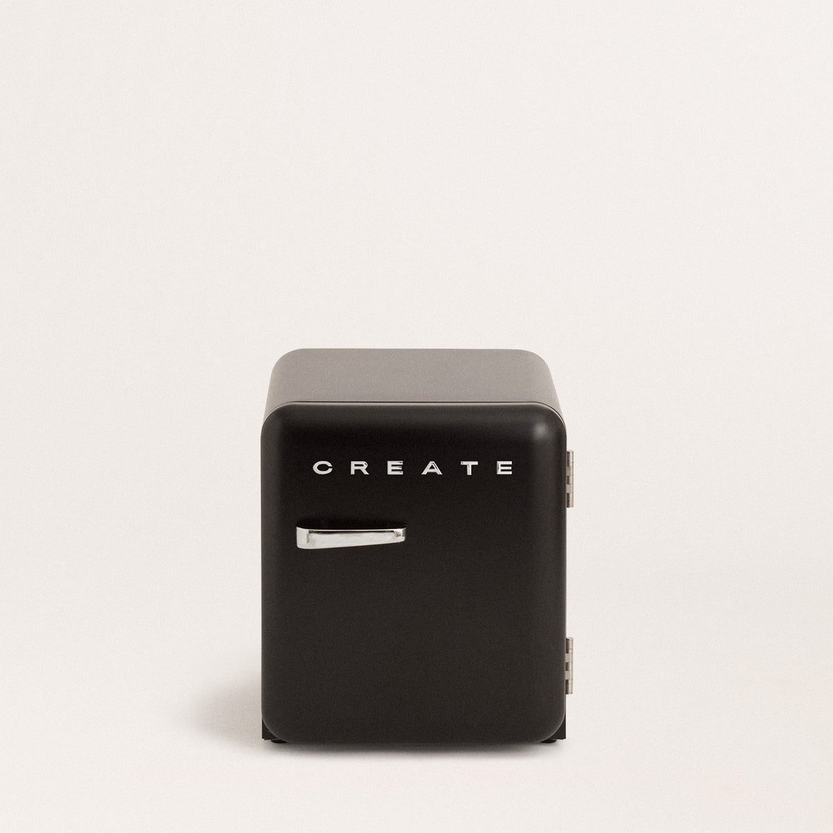 Retro Fridge 48L - Retro Refrigerator - Black with Silver Handles
