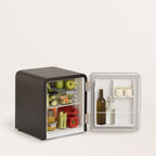 Retro Fridge 48L - Retro Refrigerator - Black with Silver Handles