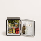 Retro Fridge 48L - Retro Refrigerator - Black with Silver Handles