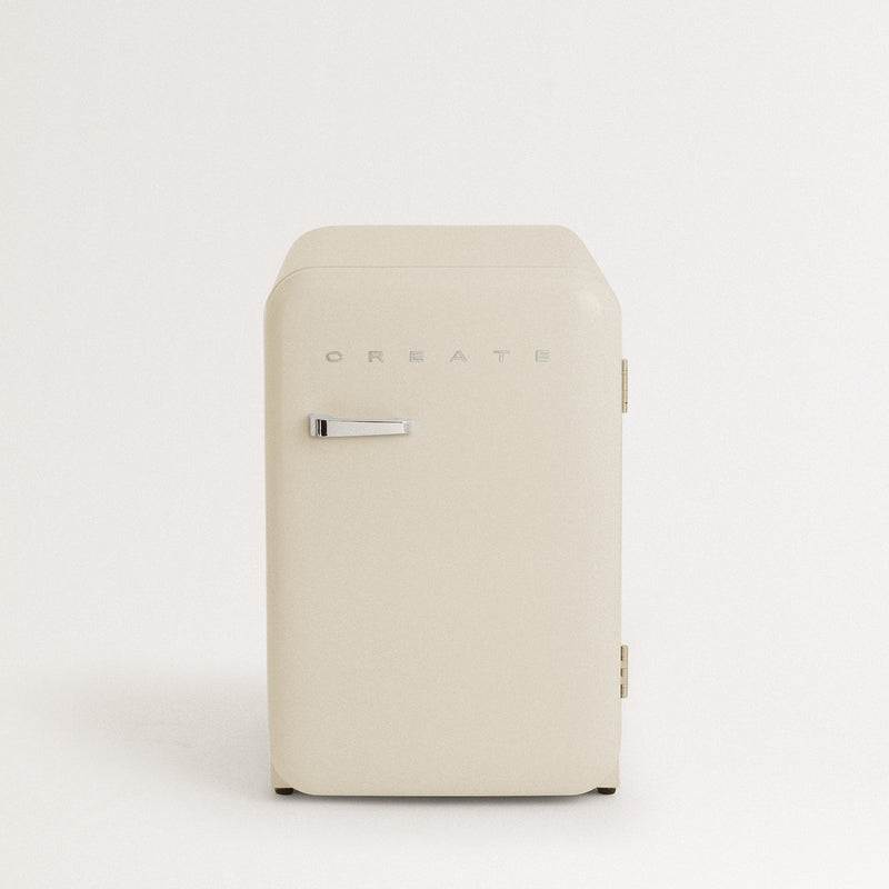 Nevera Retro 48L - Nevera Retro - Tiradores Plata Blanco Roto