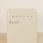 Retro Fridge 48L - Retro Refrigerator - Off-White with Silver Handles