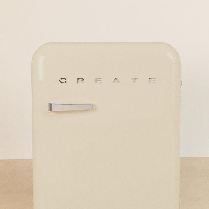 Nevera Retro 48L - Nevera Retro - Tiradores Plata Blanco Roto