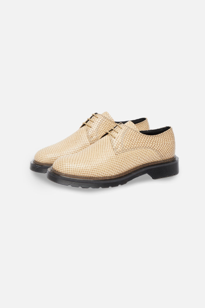 Titi Oxford Shoes - Beige Python