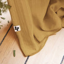 Rideau Ajustable + 8 Anneaux Pince Gaze De Coton 140 x 300 cm Gaia Safran - L'Effet Papillon - The Bradery