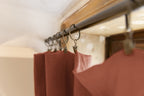 Rideau Ajustable + 8 Anneaux Pince Gaze De Coton 140 X 300 Cm Gaia Terracotta - L'Effet Papillon - The Bradery