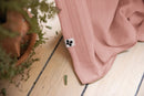 Rideau ajustable + anneau GAÏA Rose pêche - L'Effet Papillon - The Bradery