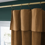 Rideau ajustable + anneau Velours de coton CÉSAR Camel - L'Effet Papillon - The Bradery