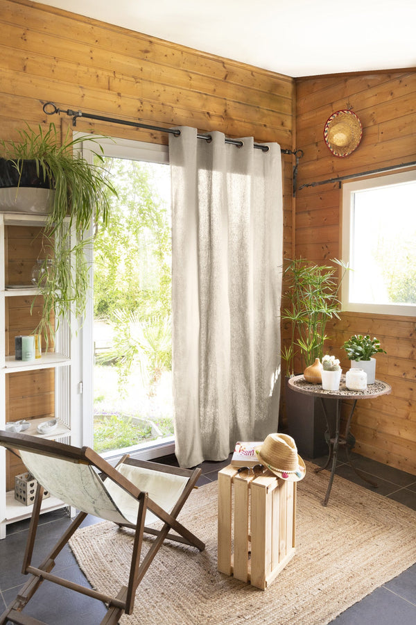 Kala Greige Curtain - Butterfly Effect - The Bradery