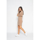 Robe Col Rond Molli Camel, 100% Cachemire, 2 Fils, Jersey - Femme Robes Perfect Cashmere