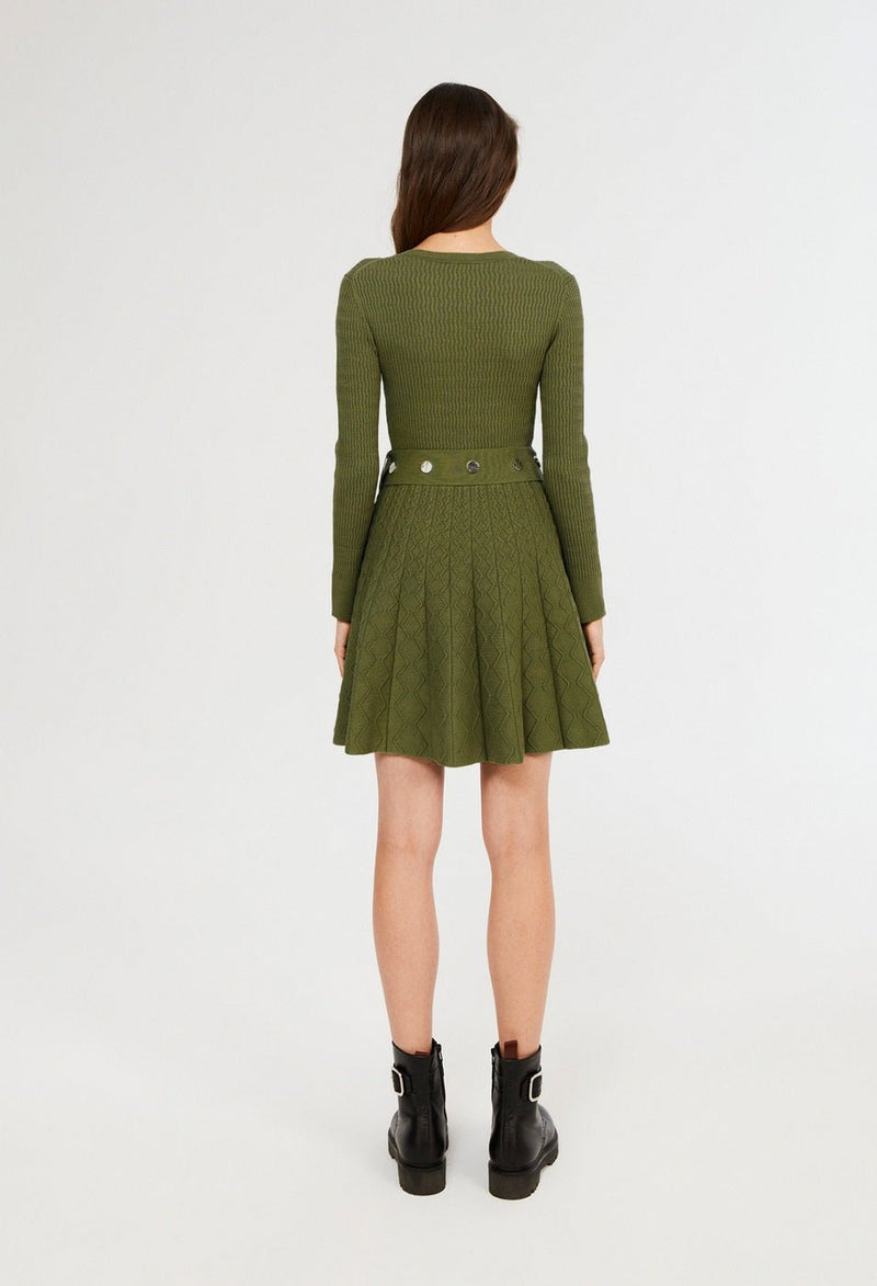 Robe En Maille Maud Bis - Lichen - Claudie Pierlot - The Bradery