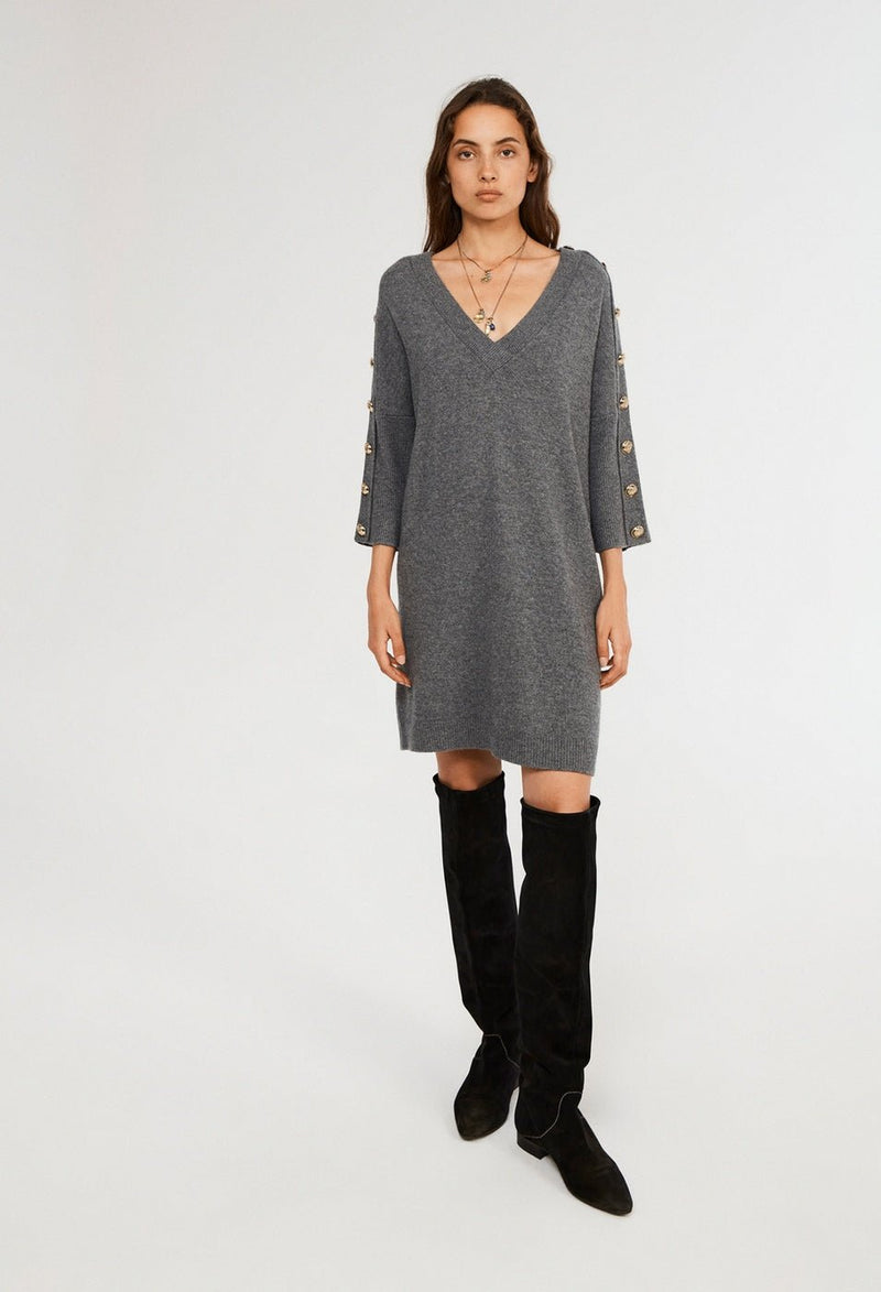 Miprima Mesh Dress - China Grey - Claudie Pierlot - The Bradery